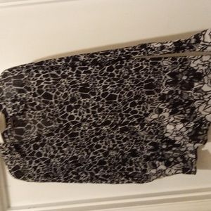 Women's black and white long sleeved shear shirt with collar